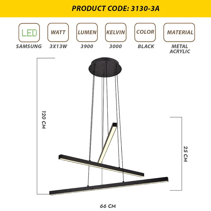 Opviq Lámpara de araña L1243 - Negro Opviq Lámpara de araña L1243 - Negro